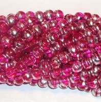 Bright Pink Metallic Swirl 8mm Ball Glass Bead 16G848l  
