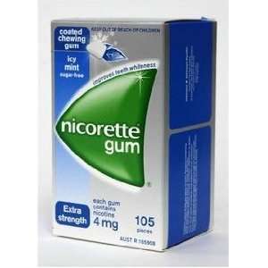  Nicorette Nicotine Gum 4mg Coated Icy Mint 3 Boxes 31 