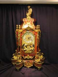 Stunning 42 Louis XIV Boulle Style Mantel Clock  