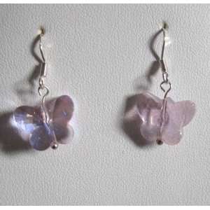  Pink Butterfly Swarovski Crystal Earrings 