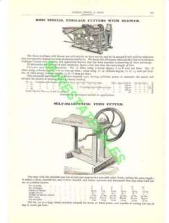 1903 Antique Ross Silage Cutter W/Blower Catalog AD  