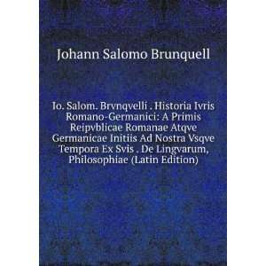   Svis . De Lingvarum, Philosophiae (Latin Edition) Johann Salomo