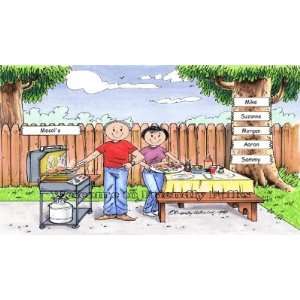  Family BBQ Barbeque Personalized Cartoon Mouse Pad 