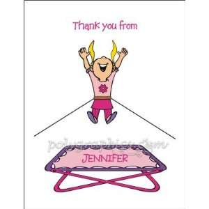  Bungee Trampoline Girl Party Note Cards Toys & Games