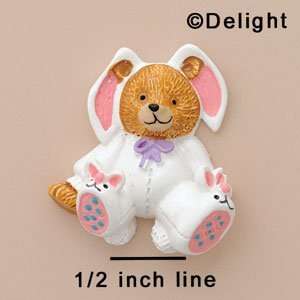  4080 tlf   Bear in Bunny Suit   Flat Back Resin Decoration 