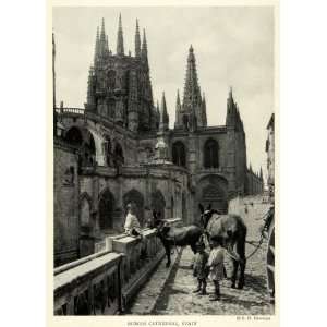 1922 Print Spire Burgos Cathedral Spain Neuman Tower Gothic Tracery 