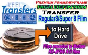 HD Transfer 8mm/Super 8 film to Hard Drisk Drive (True 1080p Frame by 