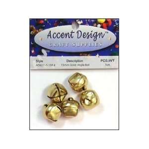  Accent Design Jingle Bell 15mm 5pc Gold (6 Pack) Pet 