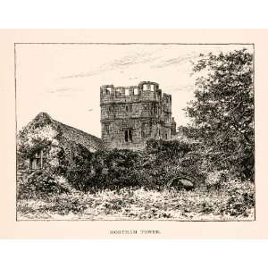  1894 Wood Engraving Mortham Tower Yorkshire England 