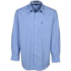   Carolina Blue Solid Check Collar Long Sleeve Button