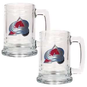  BSS   Colorado Avalanche NHL 2pc 15oz Glass Tankard Set 