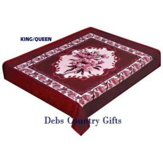 Red Rose Floral Plush Heavy Blanket King/Queen 77x91 024409982767 