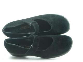 HAROLD POWELL Black Suede Mary Jane Shoes Flats Loafers 8.5 M ITALY 