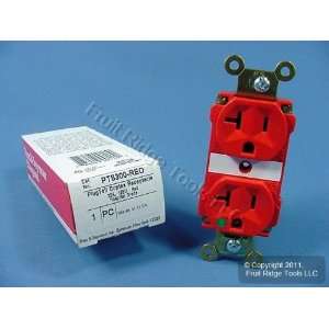 Pass & Seymour RED PLUGTAIL HOSPITAL GRADE Receptacle Duplex Outlet 