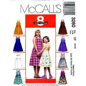  McCalls 3260 Sewing Pattern Girls Halter Sundress Size 4 