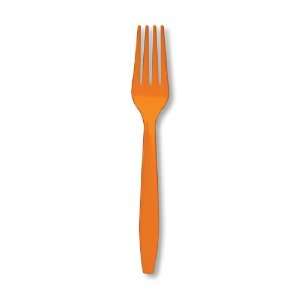  Sunkissed Orange Plastic Forks   600 Count Kitchen 