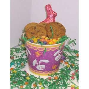 Scotts Cakes 1 lb. Brownie Chunk Cookies in a Purple Bunny Pail with 