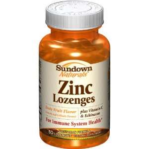  Sundown Zinc Lozenges Plus Vitamin C & Echinacea, Fruit 
