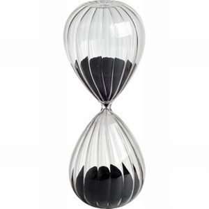    45 Minute Ribbed BLACK Sand Glass Hourglass Timer