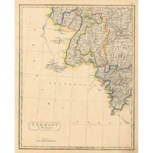    Arrowsmith 1836 Antique Map of Southwest Germany