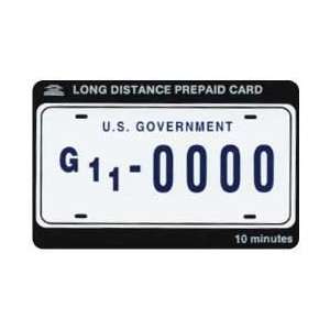   Phone Card U.S. Government License Plate (Blue & White) USED