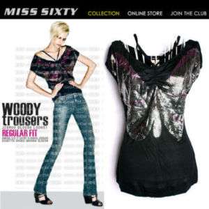 Stunning Butterfly MISS SIXTY Ladys Cool T shirt Top  