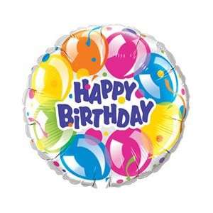  Printed Foil Balloon (18in, round)   Happy Birthday 