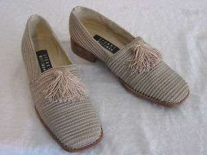 Vintage Womens 6 STUART WEITZMAN Tassel Woven Loafers  