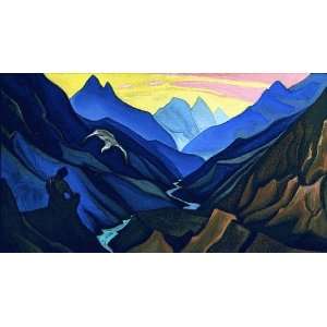  Hand Made Oil Reproduction   Nicholas Roerich   32 x 18 