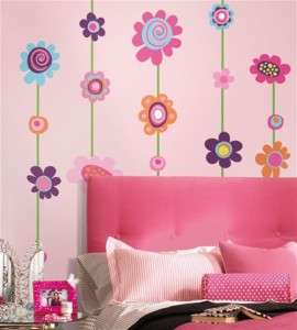FLOWERS STRIPE 53 GiAnT Wall Stickers Room Decor Decals Borders Vines 