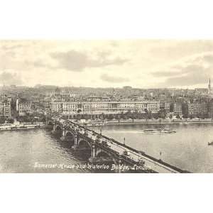   Postcard Somerset House and Waterloo Bridge   London England UK