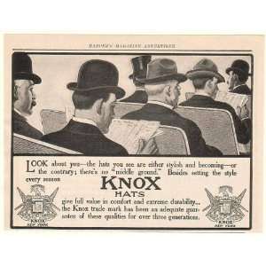  1908 Knox Hats Stylish Men Trade Mark Print Ad 