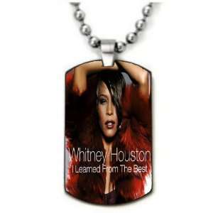  Whitney Houston Style2 Color Dogtag Necklace w/Chain and 