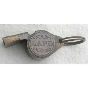  Solid Brass Los Angeles Police LAPD Whistle Keychain 