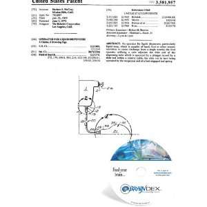  NEW Patent CD for OPERATOR FOR LIQUID DISPENSERS 