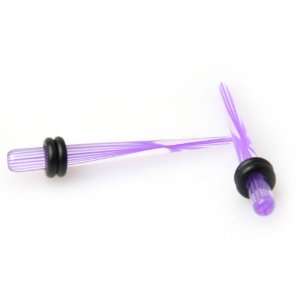  Clear and Purple Acrylic Stretchers / Tapers   6g  Sold as 
