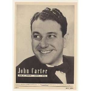  1948 Opera Tenor John Carter Photo Booking Print Ad (Music 