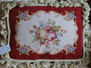 14x18 Handmade French Country Petitpoint Needlepoint Pillow Cushion 