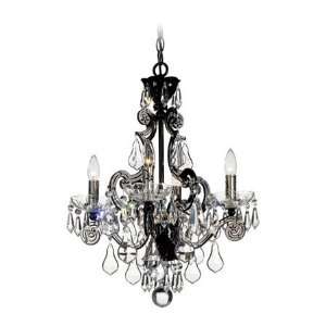   Worldwide Lighting 6734 55CL Cappela 4 Light Pendant in Wet Black