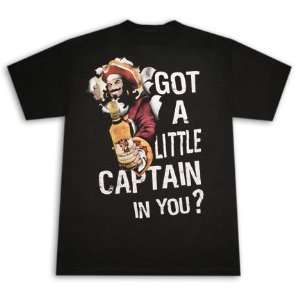 Captain Morgan Rum Got A Little Captain In You? Black T Shirt  