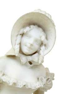 19TH CENTURY ANTIQUE CARVED MARBLE LADY CIRCA 1860  