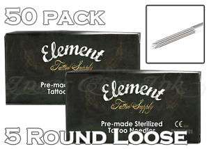Round Loose Shader Tattoo Needle 5RS Sterilized 50pk  