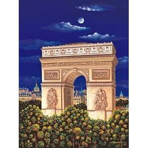     Arc de Triomphe Serigraph on Gesso Board Arts, Crafts & Sewing