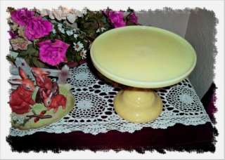 12 Butter Cream Yellow Milk Pedestal Cake Stand Plate  