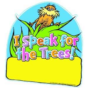 The Lorax Project I Speak for the Trees 5 Inch Paper Cut Outs, Package 