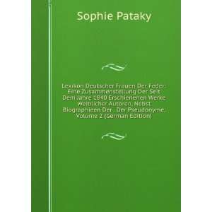   German Edition) Sophie Pataky 9785877347571  Books
