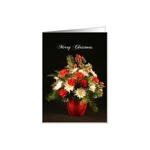 Merry Christmas Floral Bouquet Greeting Card Card Health 