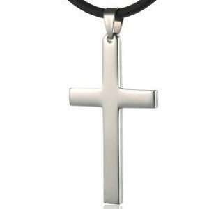 ORISON New Mens Silver Titanium Steel Necklace With The Cross Design 