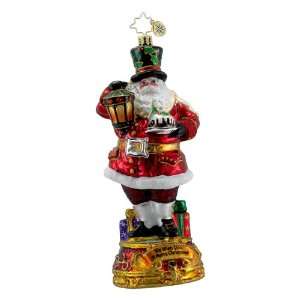   CAROL WE WISH YOU A MERRY CHRISTMAS Santa Glass Christmas Ornament