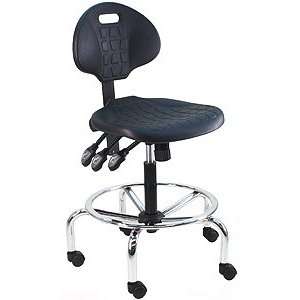 BenchPro Deluxe HD Cleanroom Lab Chair / workbench stool with chrome 